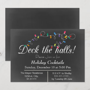 Chalkboard Kerstverlichting feestdag nodigt uit Kaart