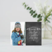 Chalkboard kerstwensen feestdagenkaart (Staand voorkant)