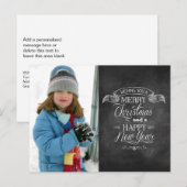 Chalkboard kerstwensen feestdagenkaart (Voorkant / Achterkant)