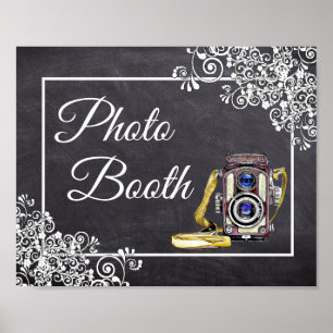 Chalkboard Kijk Weddenschap Foto Booth Poster