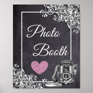 Chalkboard Kijk Weddenschap Foto Booth Poster