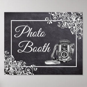 Chalkboard Kijk Weddenschap Foto Booth Poster