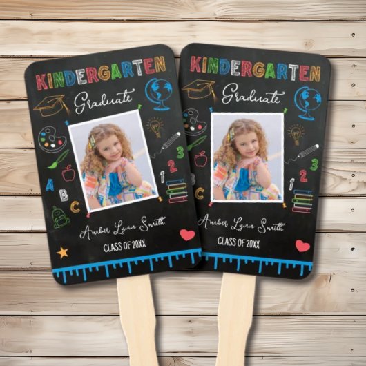 Chalkboard Kindergarten Afstuderen Fan Handwaaier