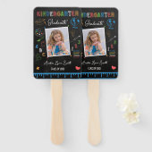 Chalkboard Kindergarten Afstuderen Fan Handwaaier (Voorkant en achterkant)
