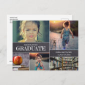 Chalkboard Kindergarten Afstuderen Foto Collage Aankondigingskaart (Voorkant / Achterkant)