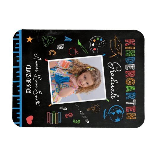 Chalkboard Kindergarten Graduation Magnet (Horizontal)