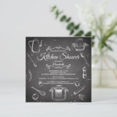 Chalkboard Kitchen Bridal Shower Kaart (Staand voorkant)