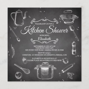 Chalkboard Kitchen Bridal Shower Kaart