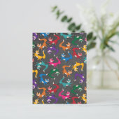 Chalkboard kleurrijke oxen briefkaart (Staand voorkant)
