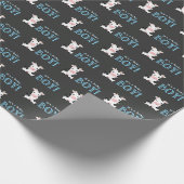 Chalkboard Koe Boy Baby shower Cadeaupapier (Hoek)