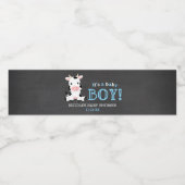 Chalkboard Koe Boy Baby shower Waterfles Etiket (Enkel label)
