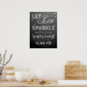 Chalkboard laat poster houden van sparkler bruilof (Keuken)