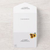 Chalkboard Lace String Lights Sunflower Wedding All In One Uitnodiging (Buitenkant)