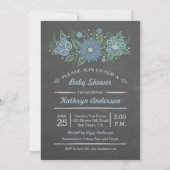 Chalkboard Lacy Mason Baby shower Het is een jonge Kaart (Achterkant)