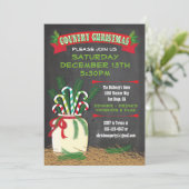 Chalkboard Land western kerstfeest Uitnodigen Kaart (Staand voorkant)