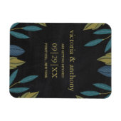 Chalkboard Leaf Bruiloft Bewaar de datum Magneet (Horizontaal)