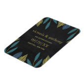Chalkboard Leaf Bruiloft Bewaar de datum Magneet (Linkerzijde)