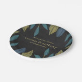Chalkboard Leaf Bruiloft Papieren Bordje (Gekanteld)