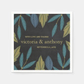 Chalkboard Leaf Bruiloft Servet (Voorkant)
