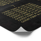 Chalkboard Leaf Bruiloft Zitkaart Poster (Hoek)