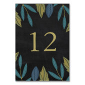 Chalkboard Leaf Trouwtafel nummer Kaart (Voorkant)