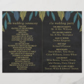 Chalkboard Leaf Wedding Bi-Fold Programma (Achterkant)
