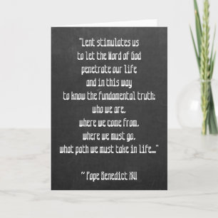 Chalkboard Lent Betekenis paus Benedictus XVI Pase Feestdagen Kaart