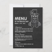 Chalkboard Leprechaun, Carte de menu St Patrick (Devant)