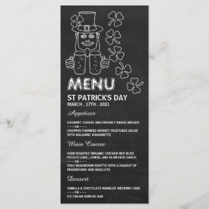 Chalkboard Leprechaun, St Patrick's Day Menu Kaart