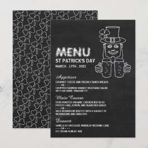 Chalkboard Leprechaun, St Patrick's Day Menu Kaart