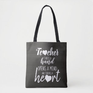 Chalkboard leraar Inspirerend Quote Typografie Draagtas