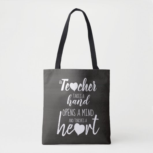 Chalkboard leraar Inspirerend Quote Typografie Draagtas (Voorkant)