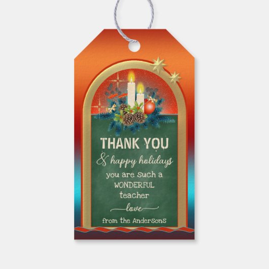 Chalkboard leraar kerst bedankt cadeau Label Cadeaulabel (Achterkant)