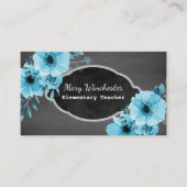Chalkboard-leraar | Tutor Education Floral Visitekaartje (Voorkant)