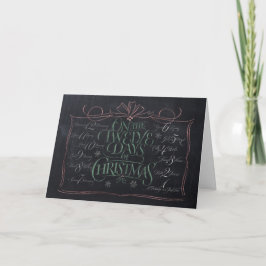 Chalkboard Lettering 12 dagen kerstkrijt Feestdagen Kaart