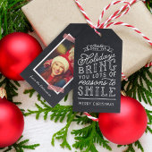 Chalkboard Lettering Holiday Photo Gift Labels Cadeaulabel