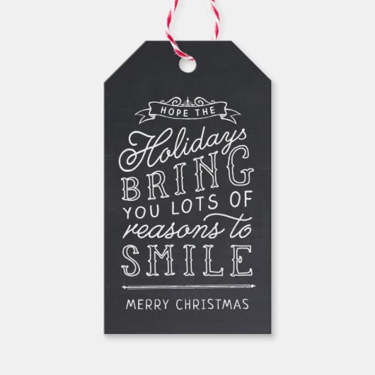 Chalkboard Lettering Holiday Photo Gift Labels Cadeaulabel (Voorkant)