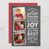 Chalkboard Lettering Multi Photo Christmas Kaart (Voorkant / Achterkant)