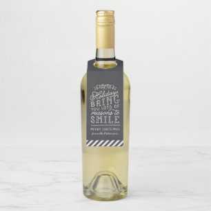 Chalkboard Lettering Persoonlijke kerstcadeaus Flessenhanger