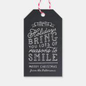 Chalkboard Lettering Red Stripes Holiday Cadeaulabel (Voorkant)