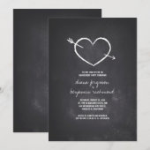 Chalkboard liefde hart rustieke verlovingsfeest kaart (Voorkant / Achterkant)