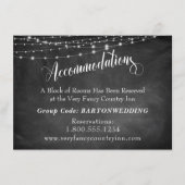 Chalkboard & Light Strings Wedding Accommodations Informatiekaartje (Voorkant)