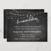 Chalkboard & Light Strings Wedding Accommodations Informatiekaartje (Voorkant / Achterkant)