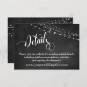 Chalkboard & Light Strings Wedding Details Informatiekaartje (Voorkant / Achterkant)