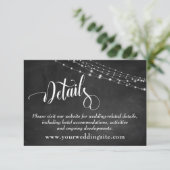 Chalkboard & Light Strings Wedding Details Informatiekaartje (Staand voorkant)