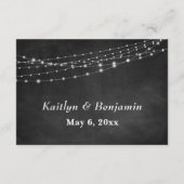 Chalkboard & Light Strings Wedding Details Informatiekaartje (Achterkant)