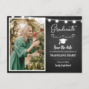Chalkboard Lights Afstuderen De datum opslaan Briefkaart