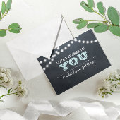 Chalkboard Lights Aqua Bat mitzvah Merci Note
