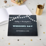 Chalkboard Lights Aqua Mariage livre d'hôtes<br><div class="desc">Gardez un registre de vos invités et de souvenirs spéciaux avec ce livre d'hôtes personnalisable. Rend l'écriture Merci Notes plus facile aussi! Chaque ligne de texte peut être customisée pour dire exactement ce que vous voulez.</div>