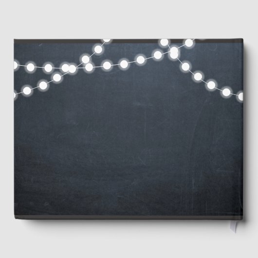Chalkboard Lights Aqua Mariage livre d'hôtes (Verso)